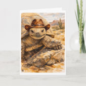 Watercolor Cowboy Turtle in the desert カード (正面)