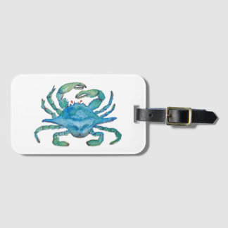 Watercolor crab luggage tag ラゲッジタグ
