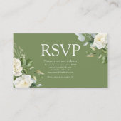 watercolor Creamy Floral Eucalyptus Details QRcode エンクロージャーカード (正面)