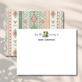 Watercolor Crocodile Chic Nursery Note Card 招待状