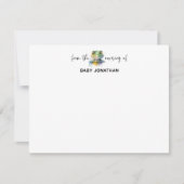 Watercolor Crocodile Chic Nursery Note Card 招待状 (正面)
