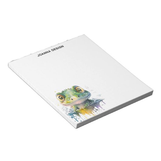 Watercolor Crocodile Sophisticated Notepad ノートパッド (アングル)