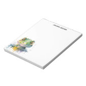 Watercolor Crocodile Sophisticated Notepad ノートパッド (回転)