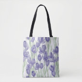 Watercolor Crocus Flowers トートバッグ (正面)
