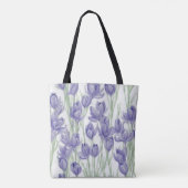 Watercolor Crocus Flowers トートバッグ (裏面)