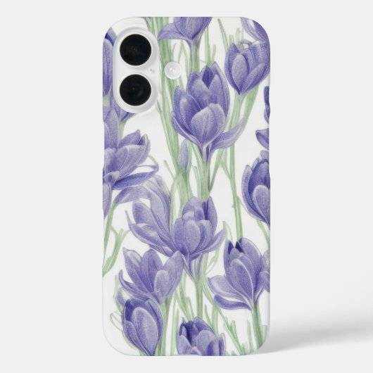 Watercolor Crocus Flowers Phone Case Case-Mate iPhoneケース (裏面)