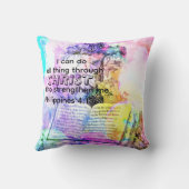 Watercolor cross bible verse Christian  クッション (裏面)