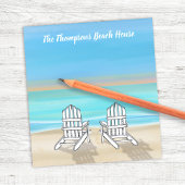 Watercolor Cute Beach Chairs Personalized  ノートパッド