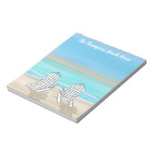 Watercolor Cute Beach Chairs Personalized  ノートパッド (回転)
