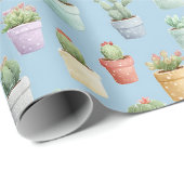 watercolor cute cactus boho nursery ラッピングペーパー (ロールコーナー)
