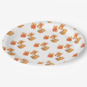 Watercolor Cute Capy Capybara ペーパープレート (アングル)