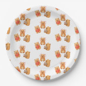 Watercolor Cute Capy Capybara ペーパープレート (正面)