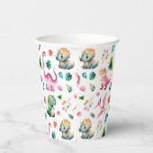 Watercolor Cute Dinosaurs Whimsical Dino Pattern  紙コップ (右)