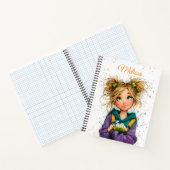 Watercolor Cute Quirky Girl  ノートブック (内部)