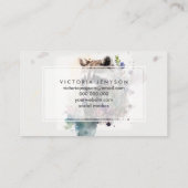 Watercolor Cute Raccoon Spring Flowers 名刺 (裏面)