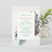 Watercolor Cute Raccoon Spring Flowers         招待状 (スタンド正面)