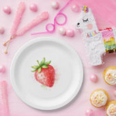 Watercolor Cute Strawberry Party event  ペーパープレート (パーティー)