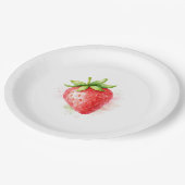 Watercolor Cute Strawberry Party event  ペーパープレート (アングル)