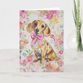 Watercolor Dachshund Card Blank or Customize カード (正面)