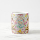 Watercolor Dachshund Coffee Mug Pink Florals コーヒーマグカップ (中央)