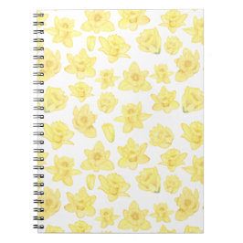 Watercolor Daffodil Ditzy Floral Patterned ノートブック