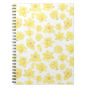 Watercolor Daffodil Ditzy Floral Patterned ノートブック
