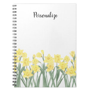 Watercolor Daffodil Floral ノートブック