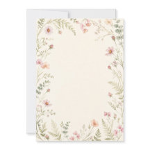 Watercolor Dainty Floral Wedding Invitation