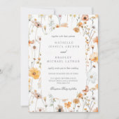 Watercolor Dainty Flowers Wedding Invitation 招待状 (正面)