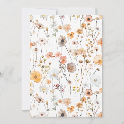 Watercolor Dainty Flowers Wedding Invitation 招待状 (裏面)