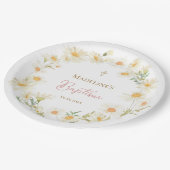  watercolor daisies Baptism ペーパープレート (アングル)