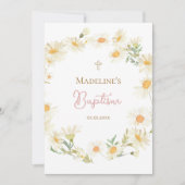  watercolor daisies Baptism 招待状 (正面)