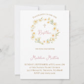  watercolor daisies Baptism 招待状 (裏面)