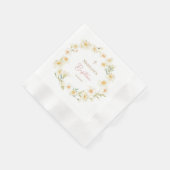  watercolor daisies Baptism 縁ありカクテルナプキン (角)