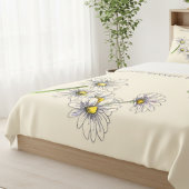 Watercolor Daisy Boho Family Christmas Gift フリースブランケット