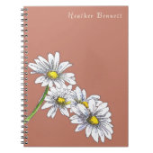 Watercolor Daisy Floral Boho Christmas Gift ノートブック (正面)