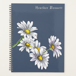Watercolor Daisy Floral Boho Christmas Gift プランナー手帳