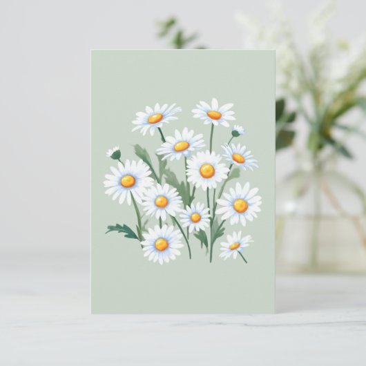 Watercolor Daisy Flowers カード (スタンド正面)