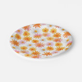 Watercolor Daisy Pattern Pastel Baby Shower ペーパープレート (アングル)