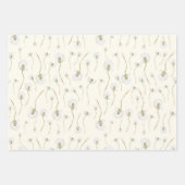 Watercolor Dandelion Flowers Seamless Pattern ラッピングペーパーシート (正面3)