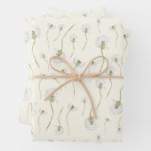 Watercolor Dandelion Flowers Seamless Pattern ラッピングペーパーシート (インサイチュ)
