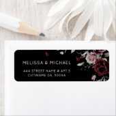 Watercolor Dark Roses   Wedding ラベル (インサイチュ)