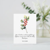 WATERCOLOR DECEMBER HOLLY BIRTH FLOWER ポストカード (スタンド正面)