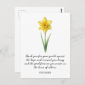 WATERCOLOR DECEMBER NARCISUSS BIRTH FLOWER  ポストカード (正面/裏面)