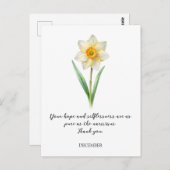 WATERCOLOR DECEMBER NARCISUSS BIRTH FLOWER ポストカード (正面/裏面)