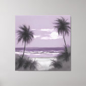Watercolor deep purple sunset AI art  キャンバスプリント (正面)