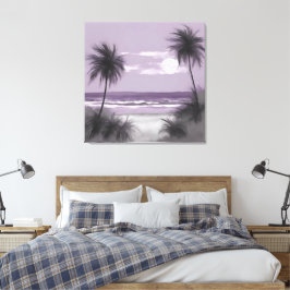 Watercolor deep purple sunset AI art  キャンバスプリント