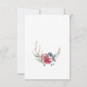 Watercolor Deer Floral Antler Pine Winter Wedding 出欠カード (裏面)