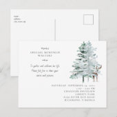 Watercolor Deer Woodland Celebration of Life ポストカード (正面/裏面)