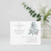 Watercolor Deer Woodland Celebration of Life ポストカード (スタンド正面)